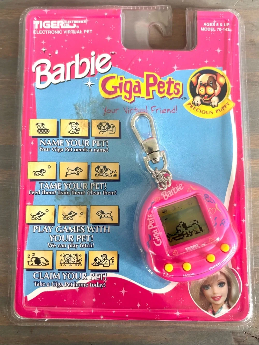 Vtg 1997 Tiger Electronics Giga Pets Virtual Compu Kitty & Barbie Precious Puppy
